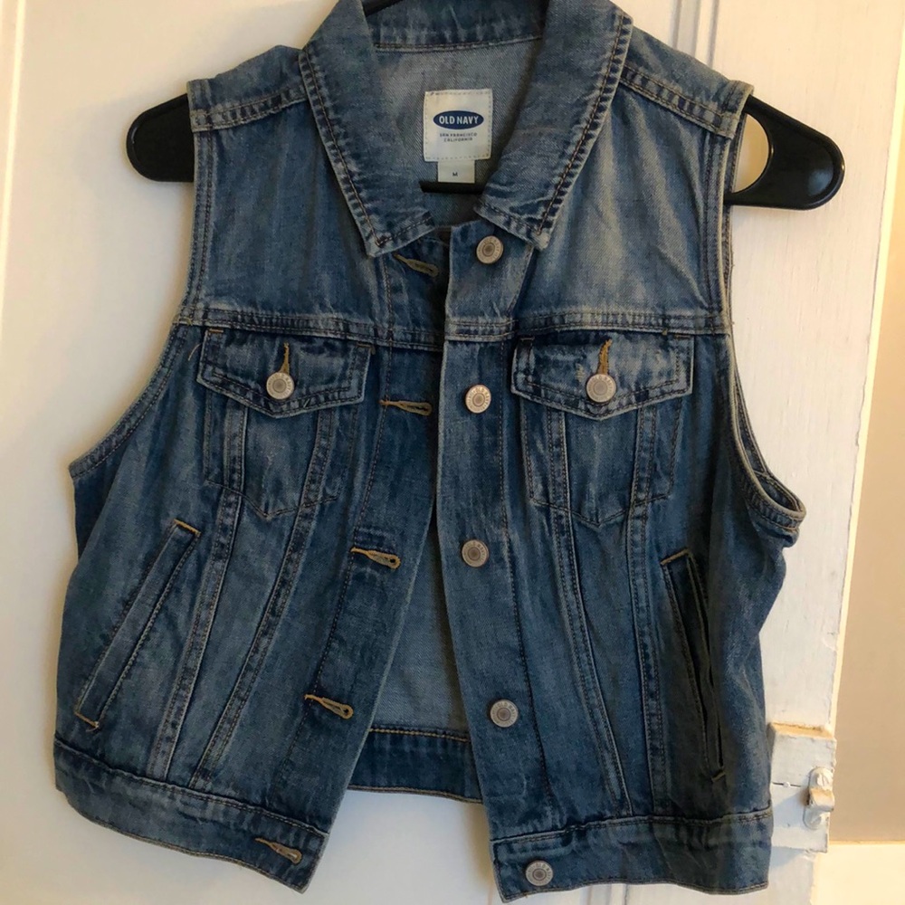 Cropped Jean Jacket Vest